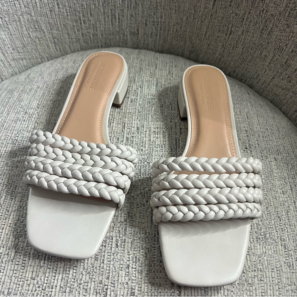 Elegant White Braided Sandals